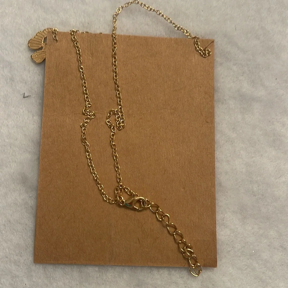 Colorful Magical Unicorn Pendant Necklace nwt with extender, gold tone